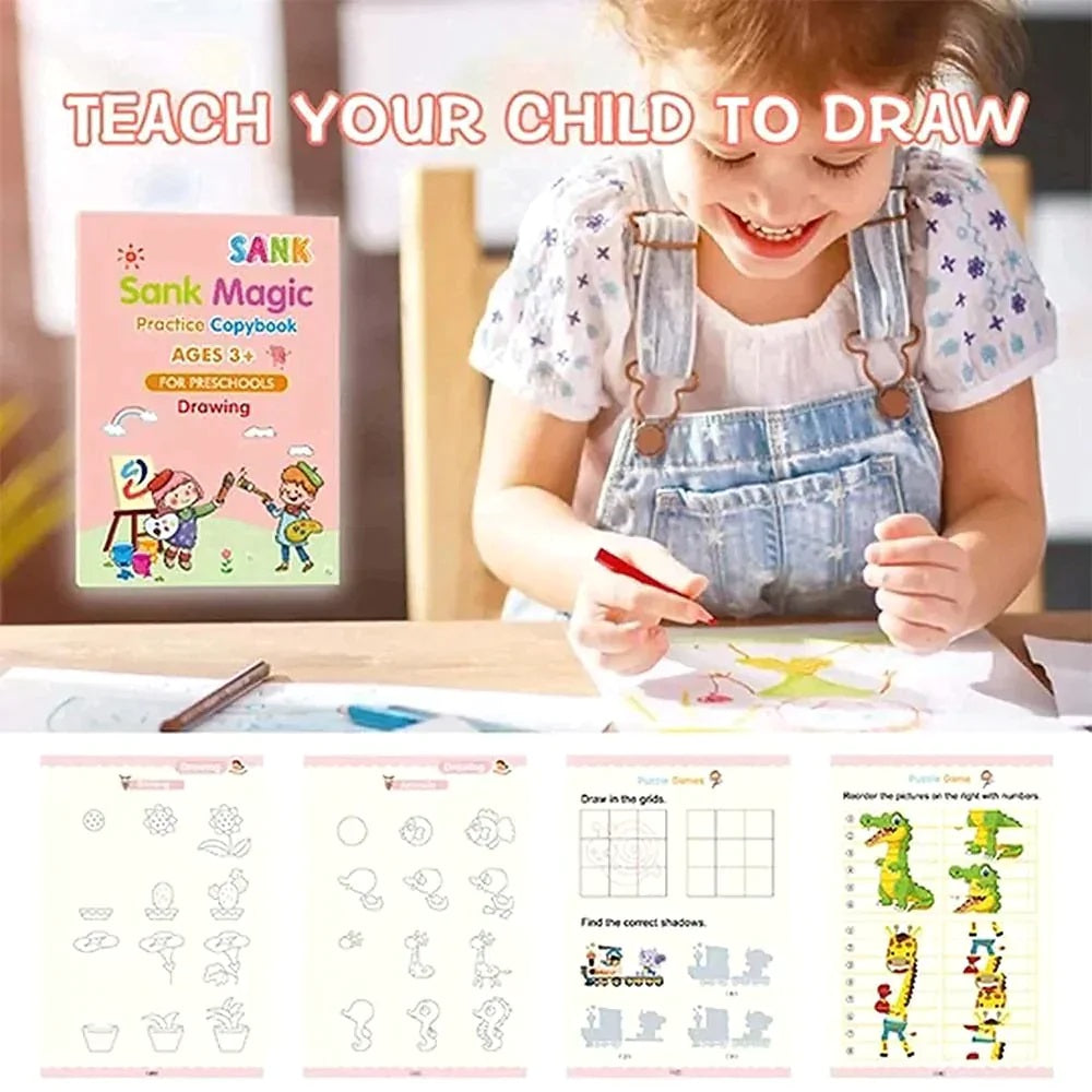 KIDS PRACTICE BOOK FOR LEARNING & GROWTH (4 BOOKS + 1 PEN + 1 GRIP + 10 REFILL)