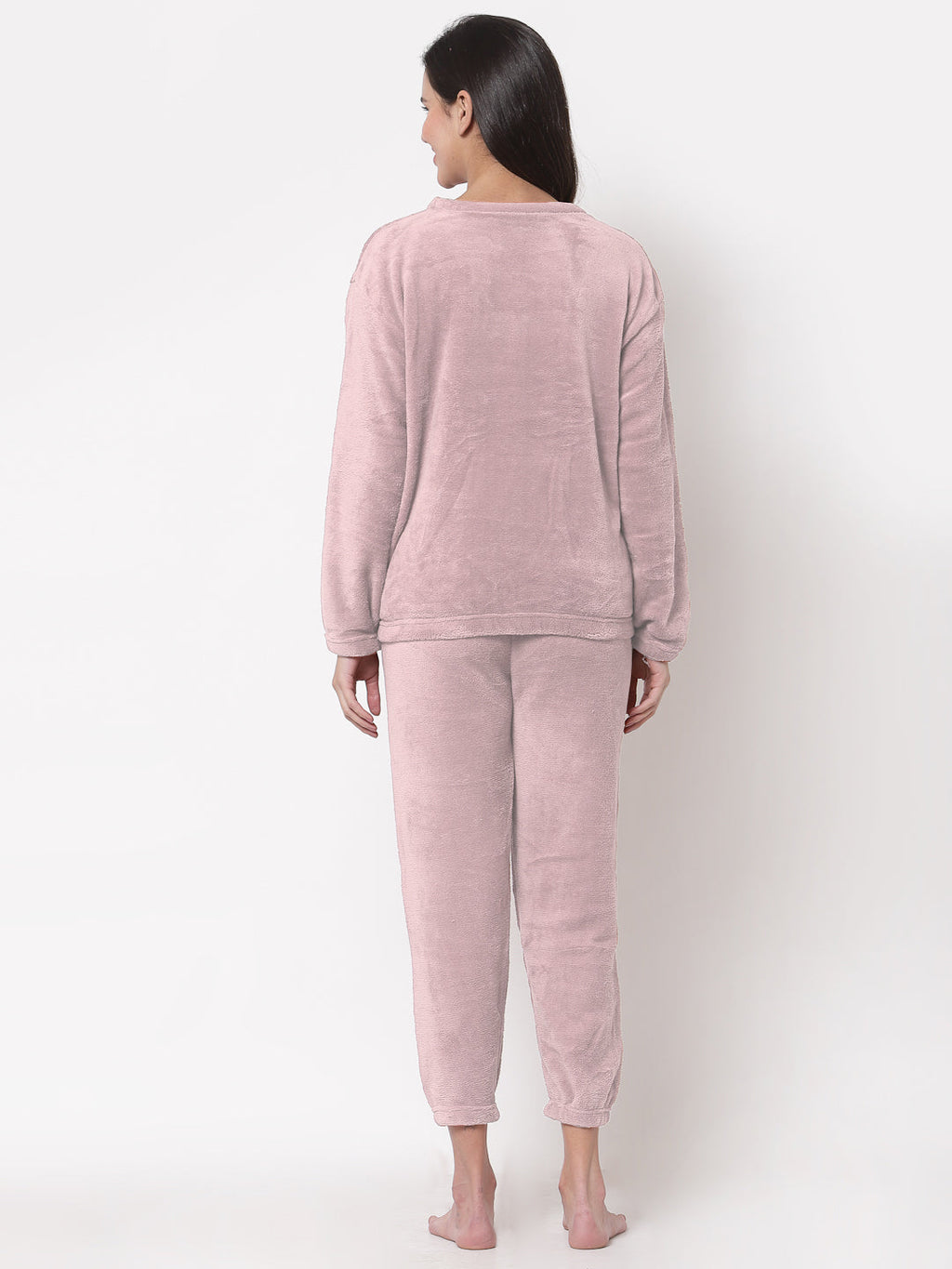 Woolen Fleece Winter Warm Night Suit for Women