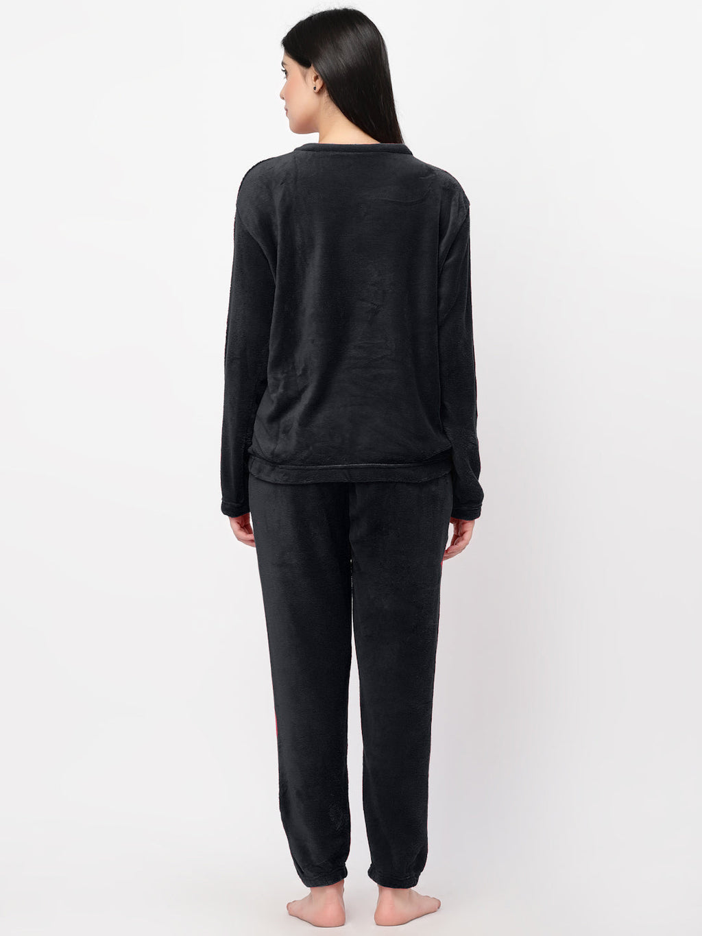 Woolen Fleece Winter Warm Night Suit for Women