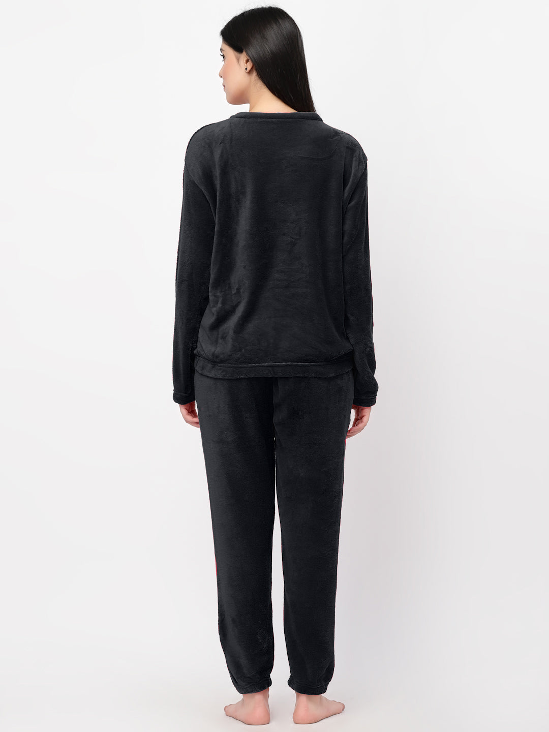 Woolen Fleece Winter Warm Night Suit for Women