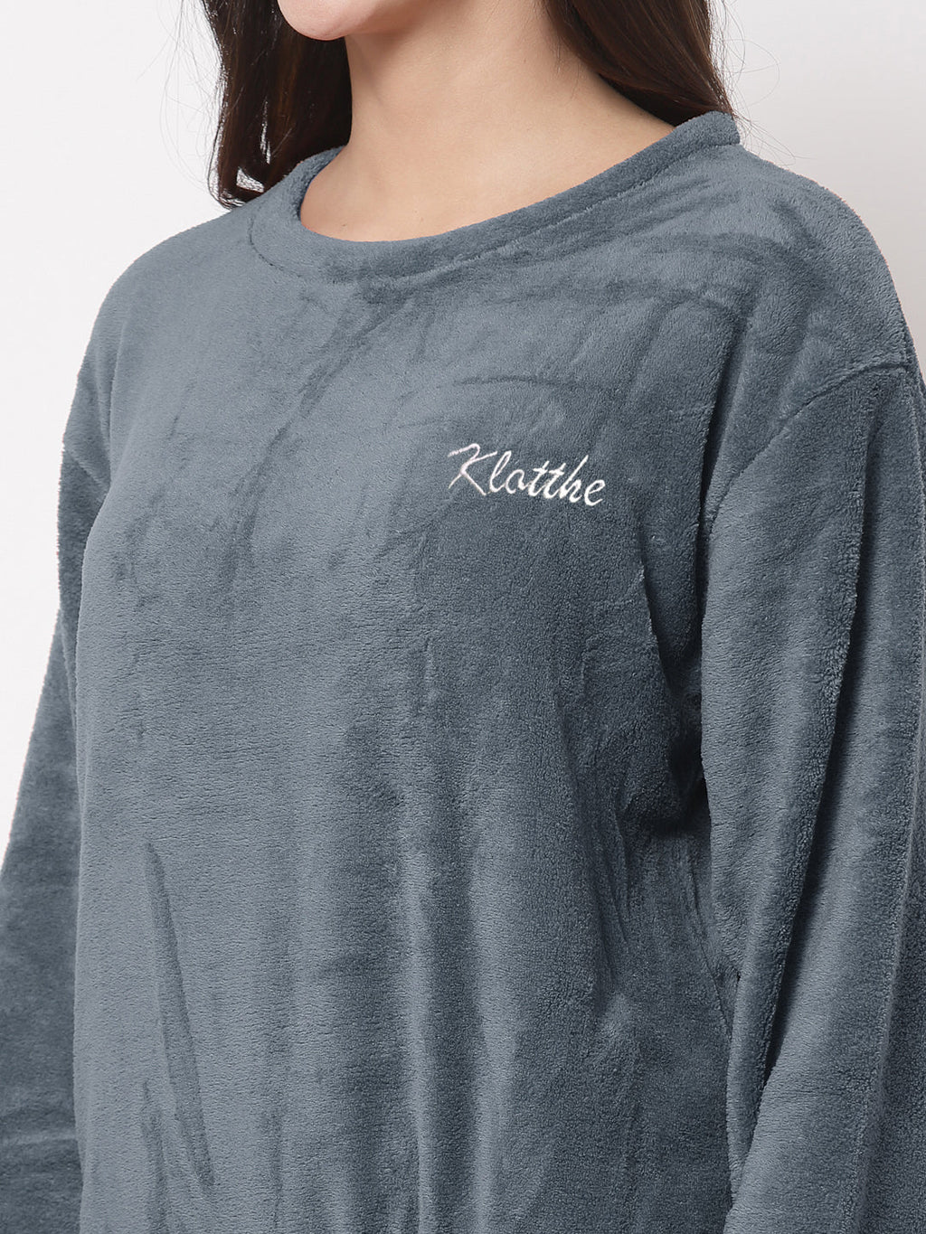 Woolen Fleece Winter Warm Night Suit for Women