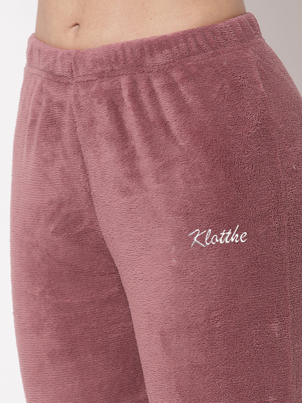 Woolen Fleece Winter Warm Night Suit for Women